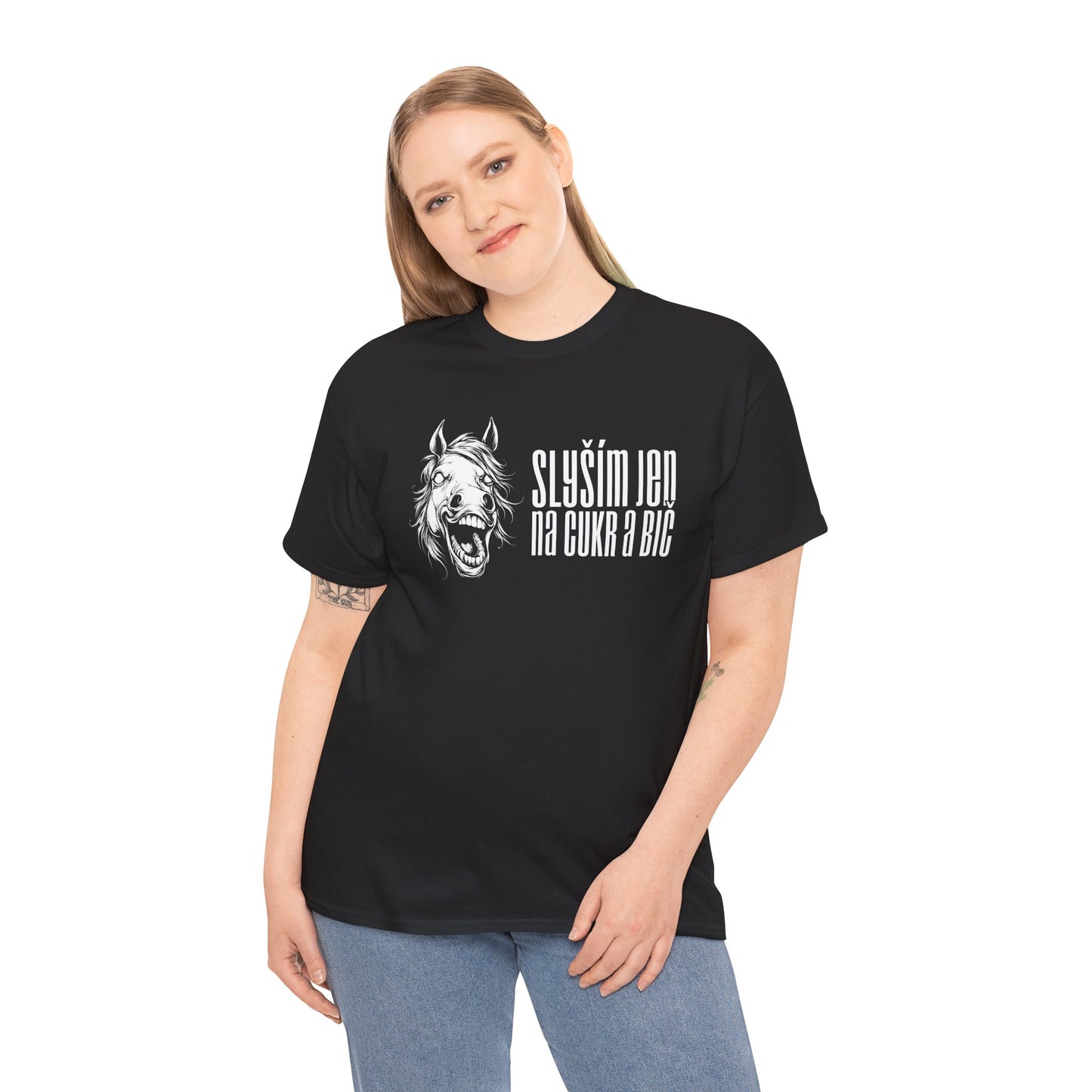 Unisex triko pro milovníky ponyplay - Slyším jen na cukr a bič bílé