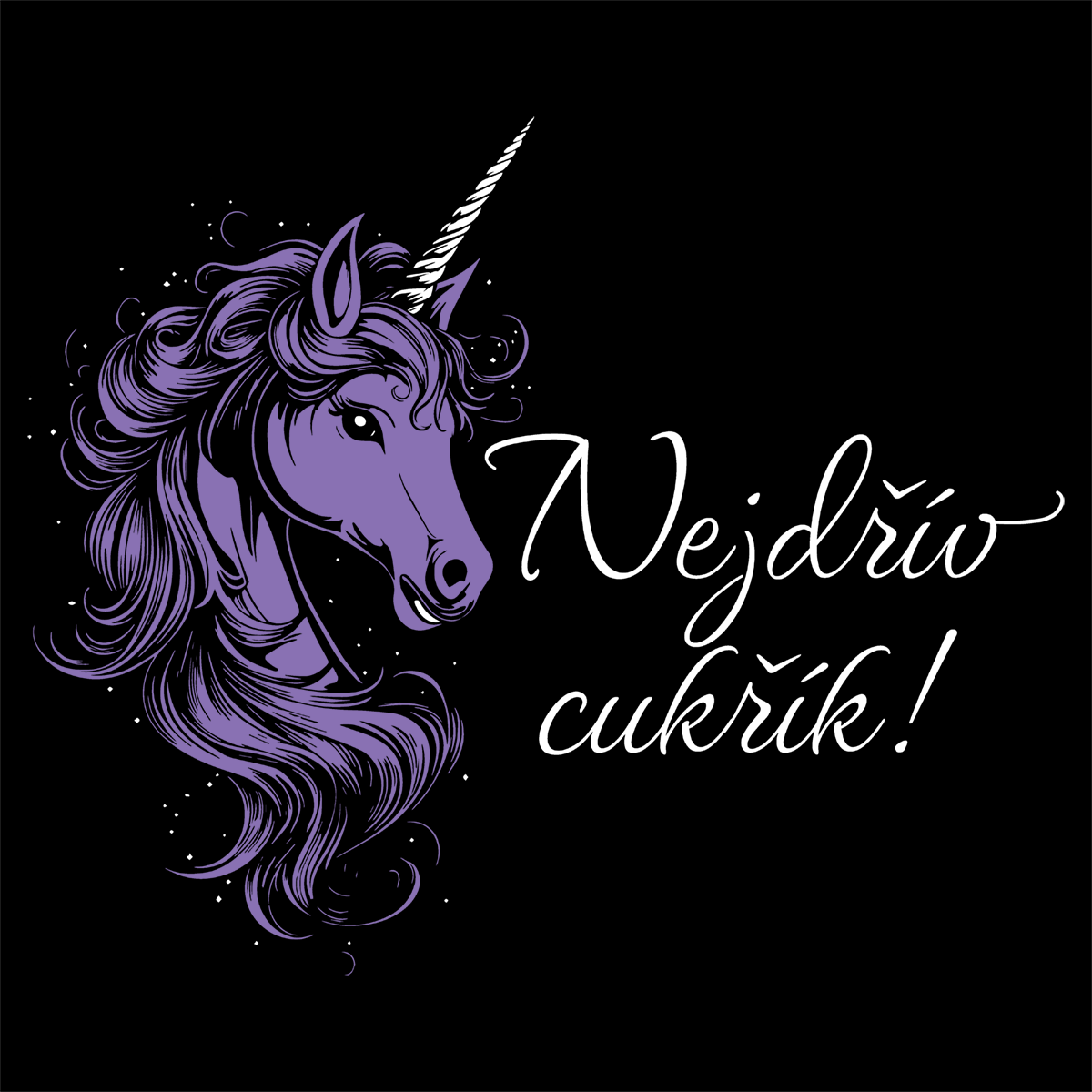 Plátěná taška Jednorožec - Nejdřív cukřík ve fialové