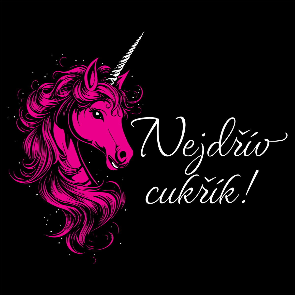 Plátěná taška Hrnek Jednorožec - Nejdřív cukřík v sytě růžové
