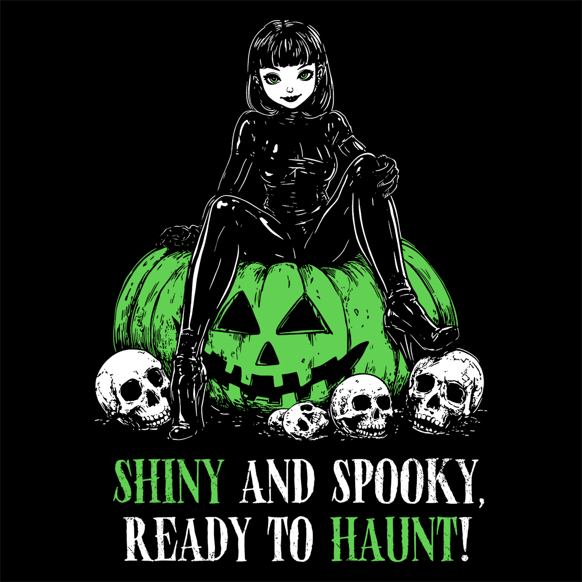 Dámské tričko Shiny and Spooky v zelené