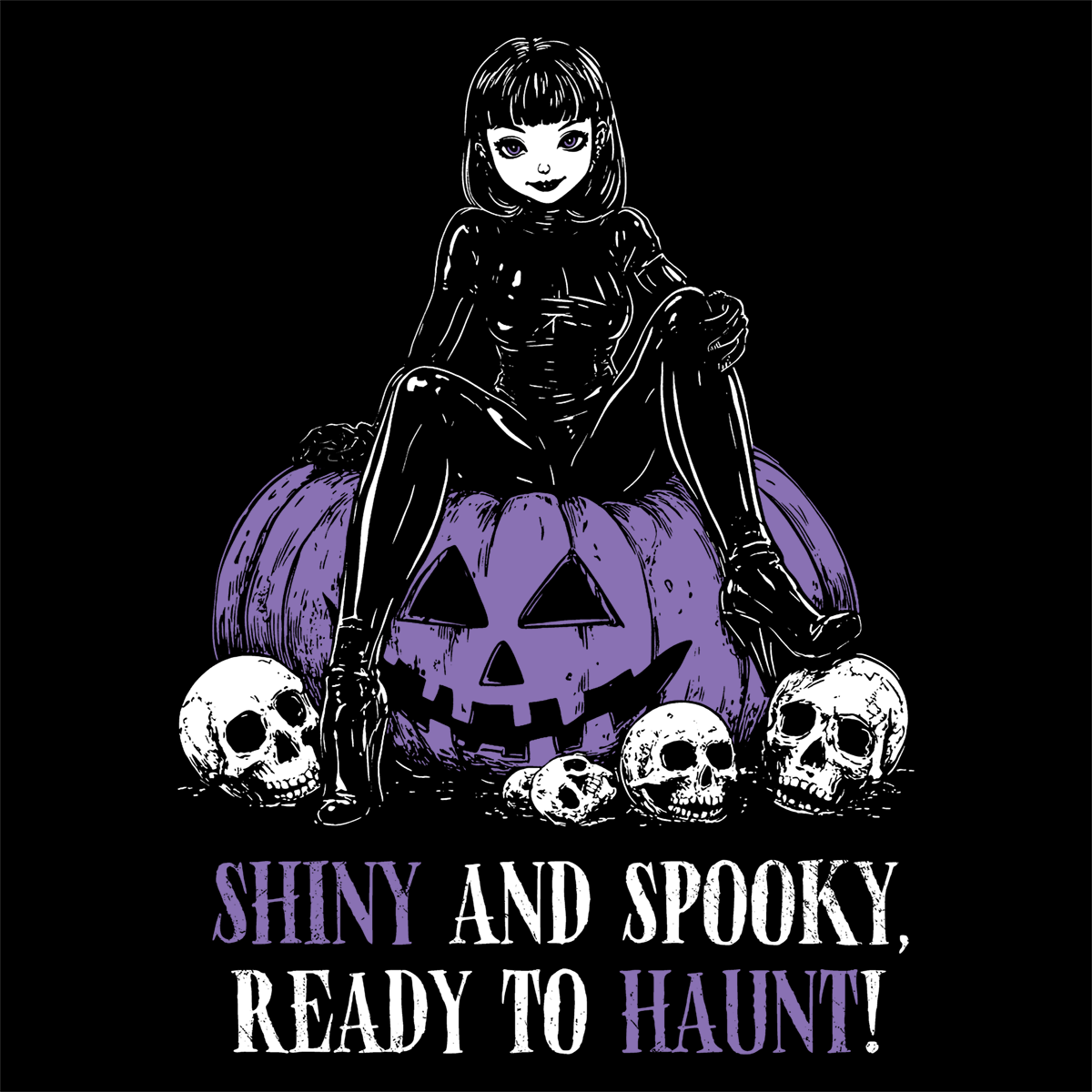 Dámské tričko Shiny and Spooky ve fialové